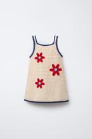 STRAWBERRY CROCHET KNIT DRESS