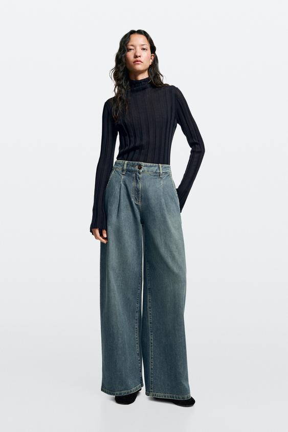 Zara High-waist wide-leg jeans total look - tundra - Image 0