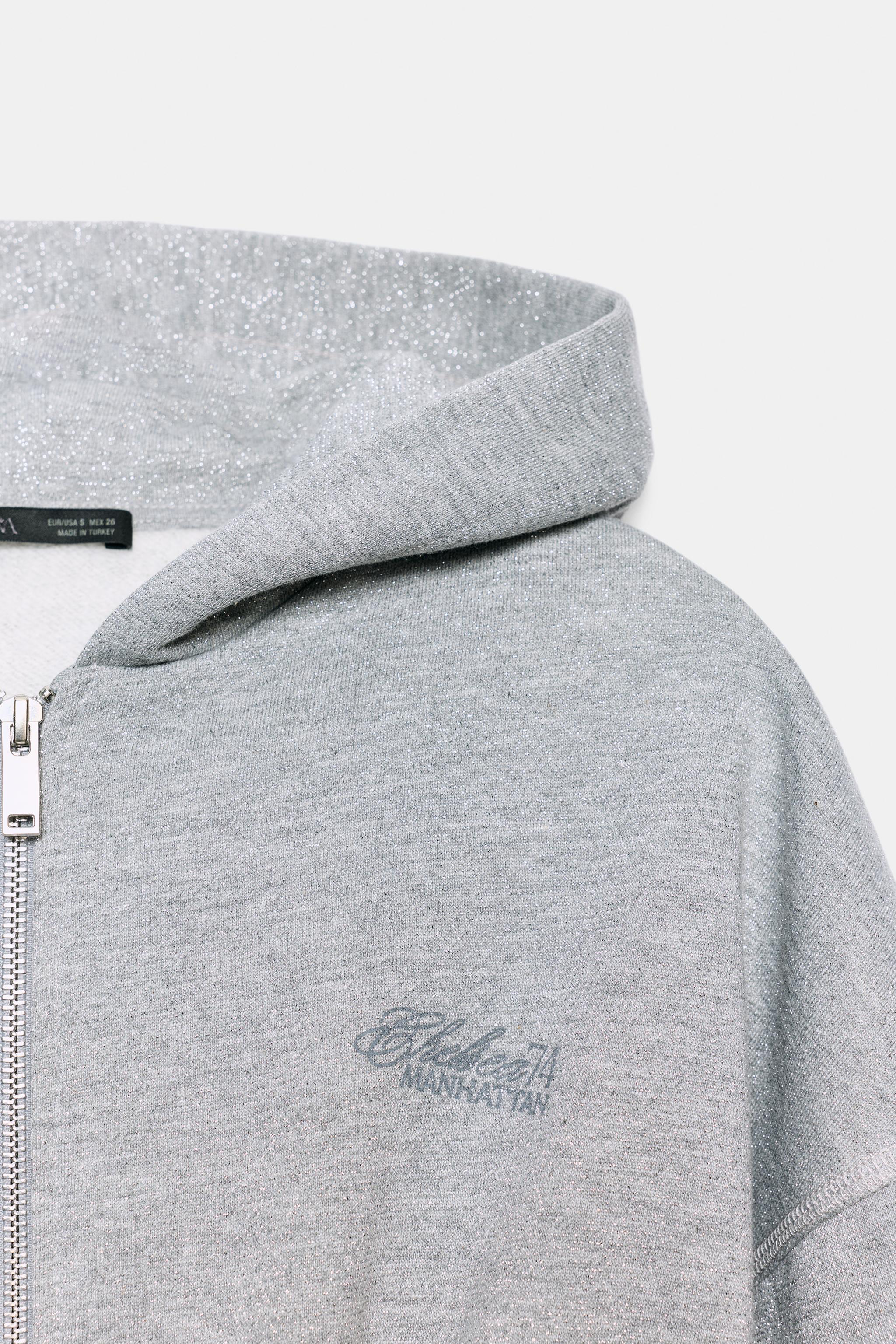 GLITTER CROPPED HOODIE
