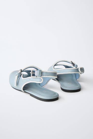 TRIM SLINGBACK BALLET FLATS - Blue by Zara - Image 4