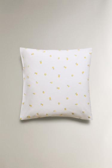 MIMOSA PRINT COTTON PILLOWCASE - Oyster-white by Zara - Image 2