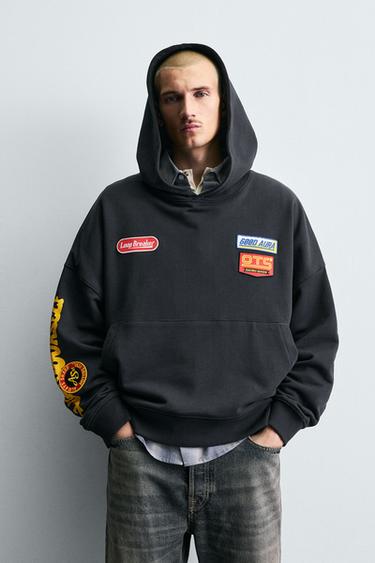 SUDADERA PARCHES COMBINADOS - Negro de Zara