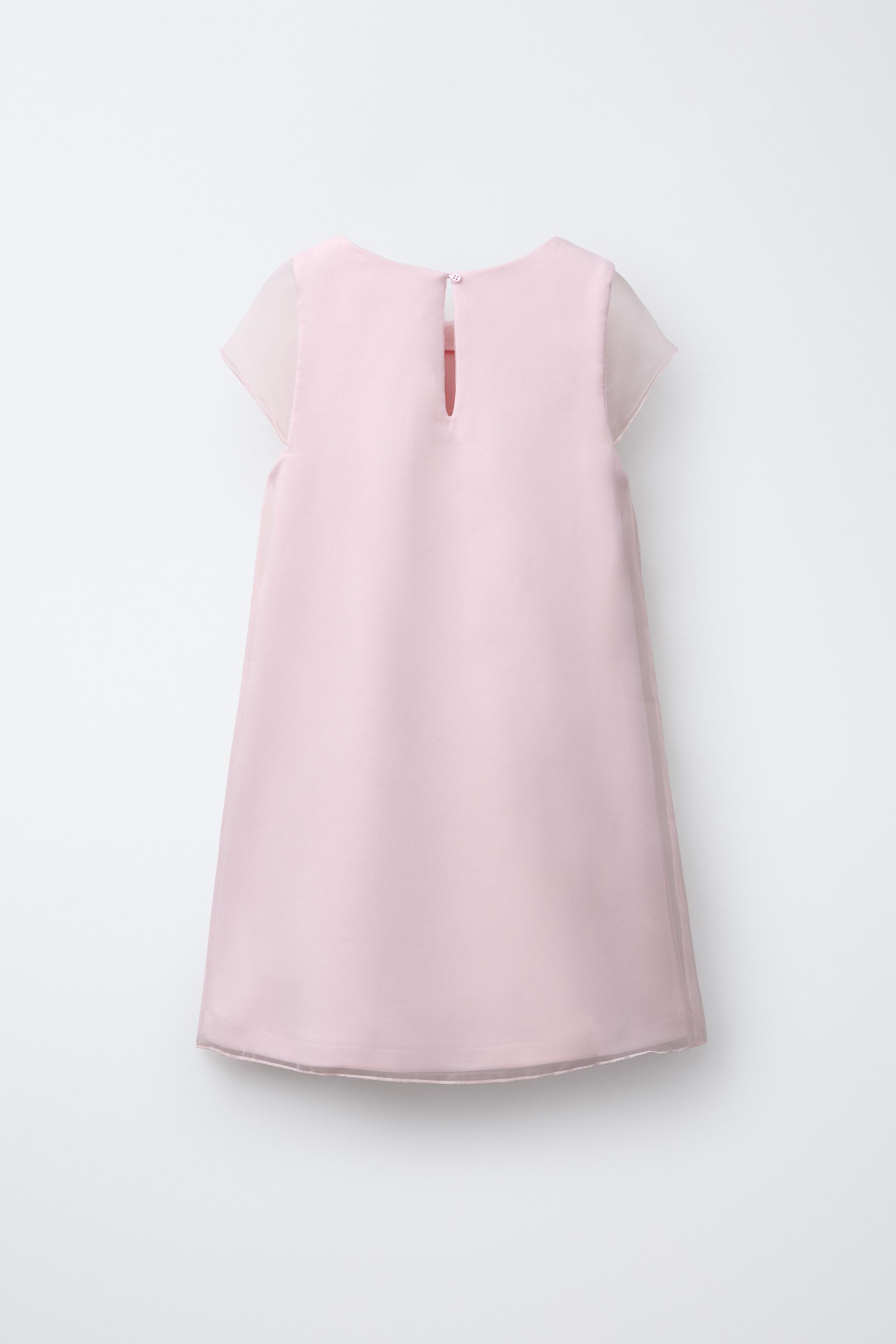 zara pink organza dress ZARA NEON PINK ORGANZA DRESS 