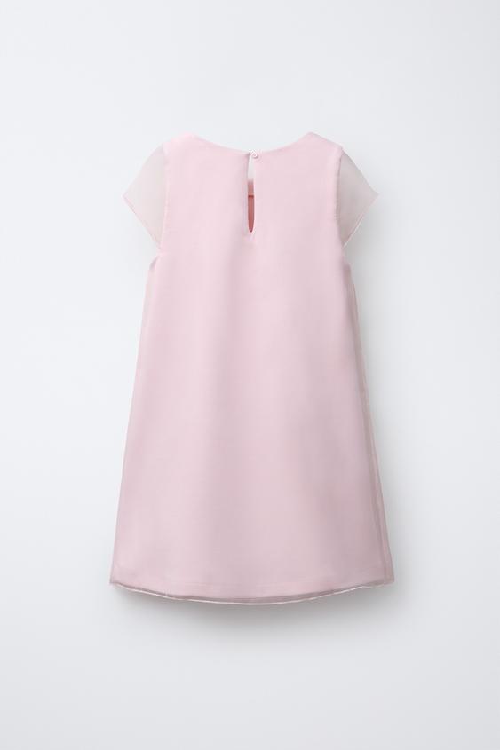 zara pink organza dress Zara Women $159 ORGANZA JEWEL DRESS Light PINK 5344/903 NWT S M