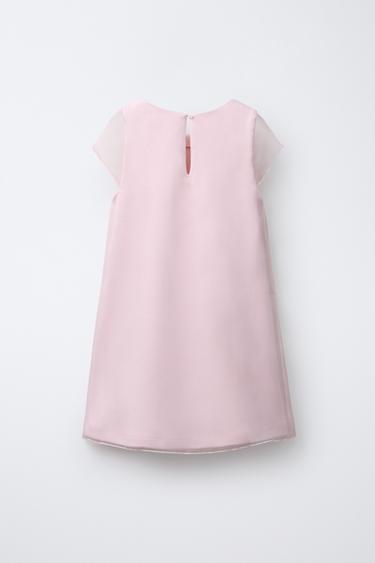 ORGANZA DRESS WITH 3D FLOWERS - Pink by Zara - Image 1