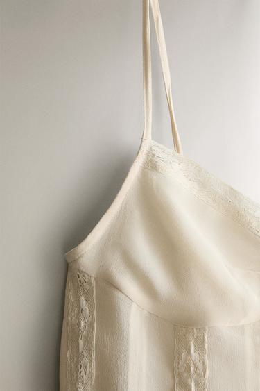 TOP COTON DENTELLE - Écru de Zara - Image 1