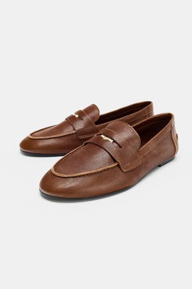 MOCASSINO PENNY IN PELLE - Marrone di Zara