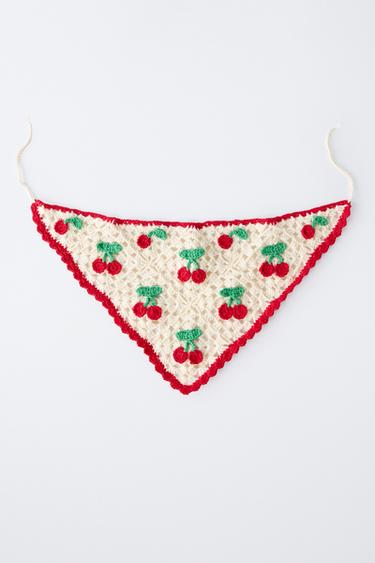 BANDANA EN MAILLE CROCHET CERISES - Sable de Zara - Image 3