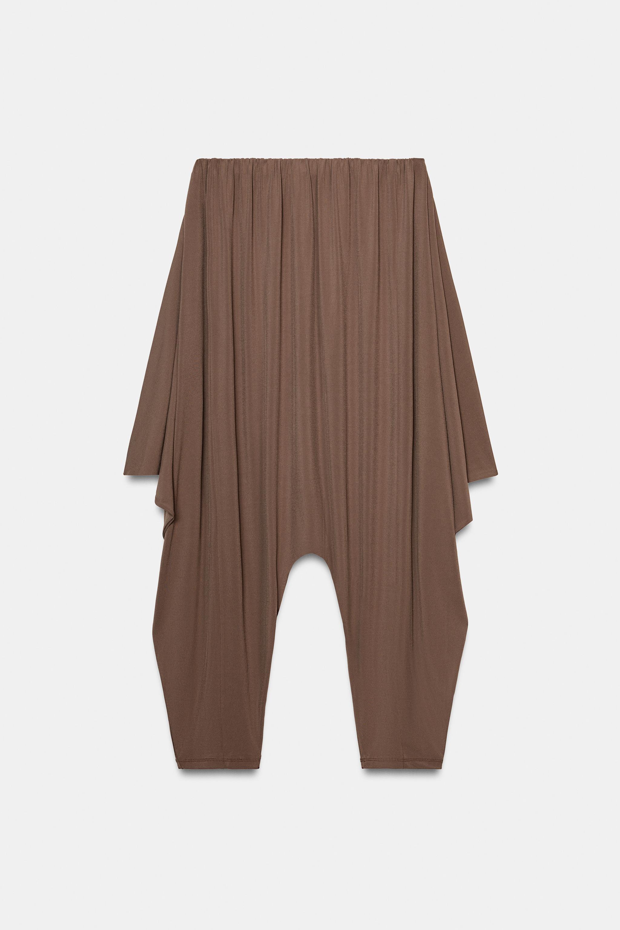 ASİMETRİK DÖKÜMLÜ BAGGY PANTOLON - Görsel 7