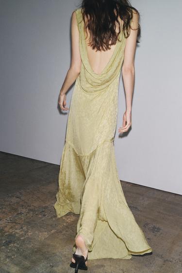 ROBE LONGUE JACQUARD ZW COLLECTION - Vert clair de Zara - Image 4