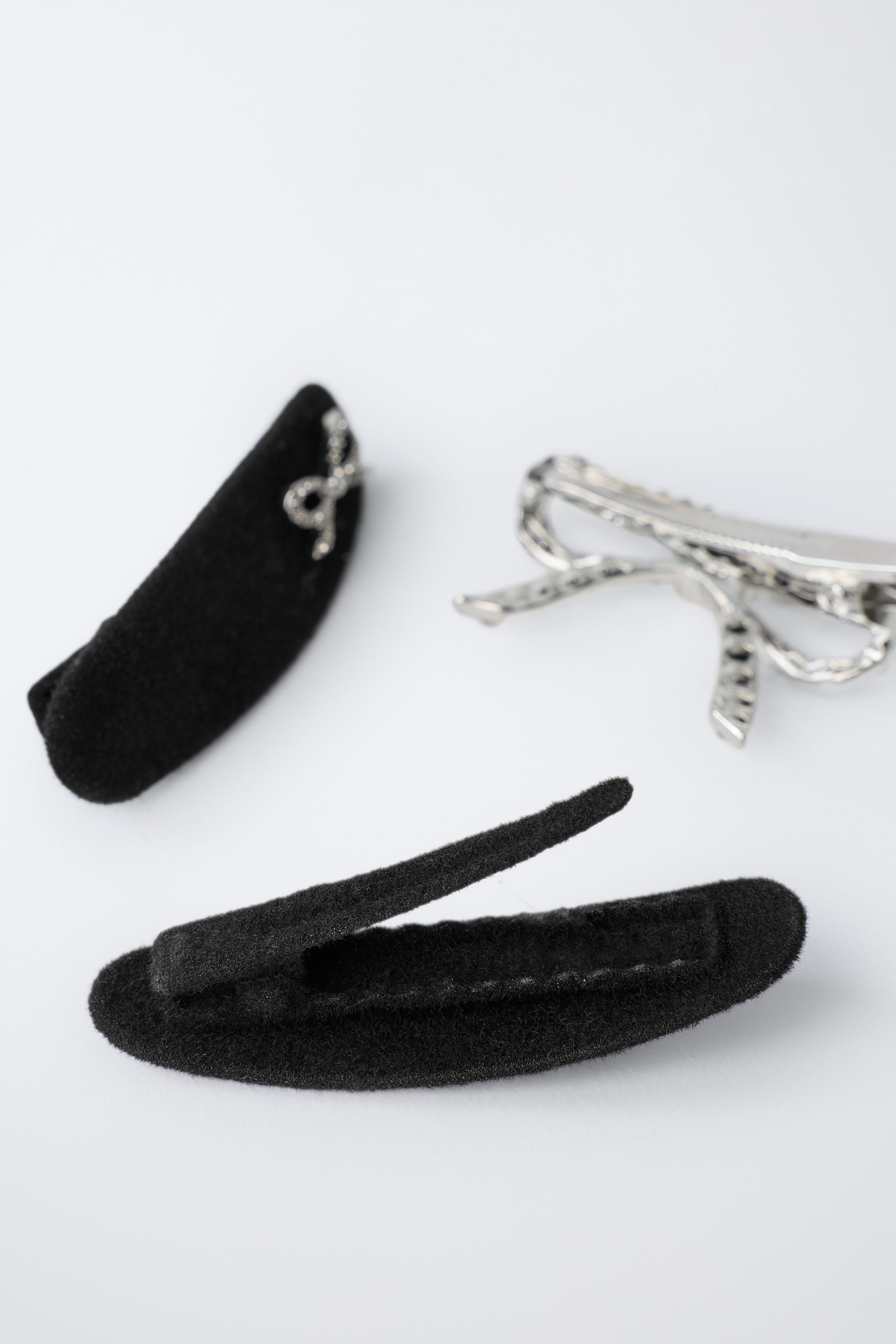 PACK OF THREE SPARKLY BOW BARRETTES