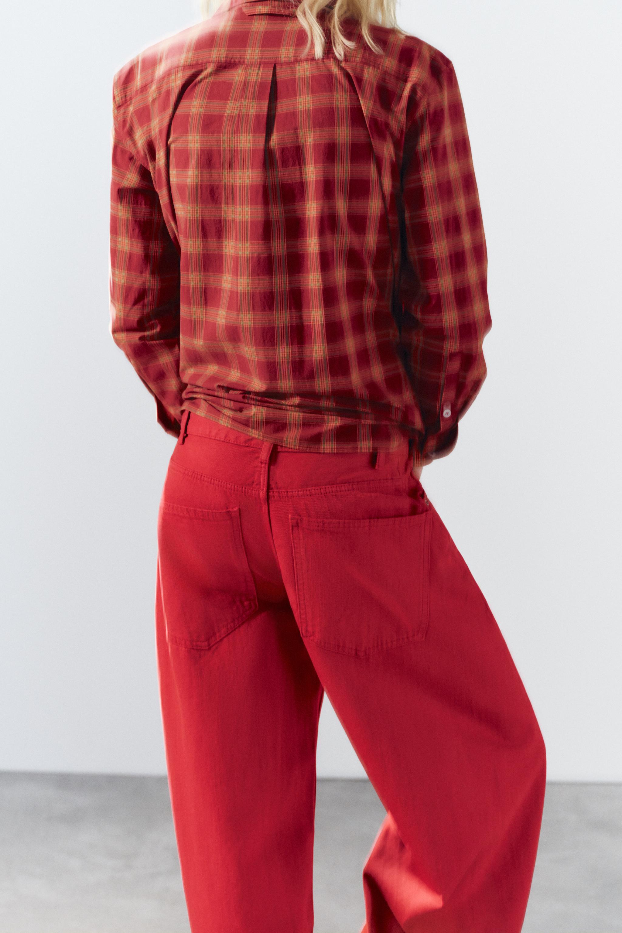 Zara TRF BAGGY OVERSIZE DİKİŞ DETAYLI ORTA BEL JEAN görsel 5