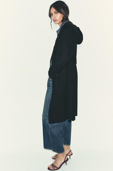 MANTEAU DOUX À CAPUCHE - Noir de Zara - Image 2