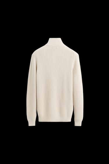 PURL KNIT SWEATER WITH ZIP - Ecru by Zara