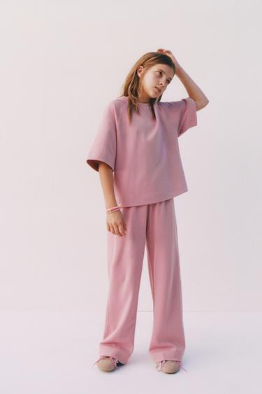 Zara BASIC INTERLOCK PANTS - Pink