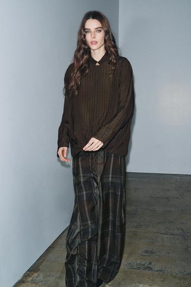 ZW COLLECTION CHECK SHIRT - Green by Zara