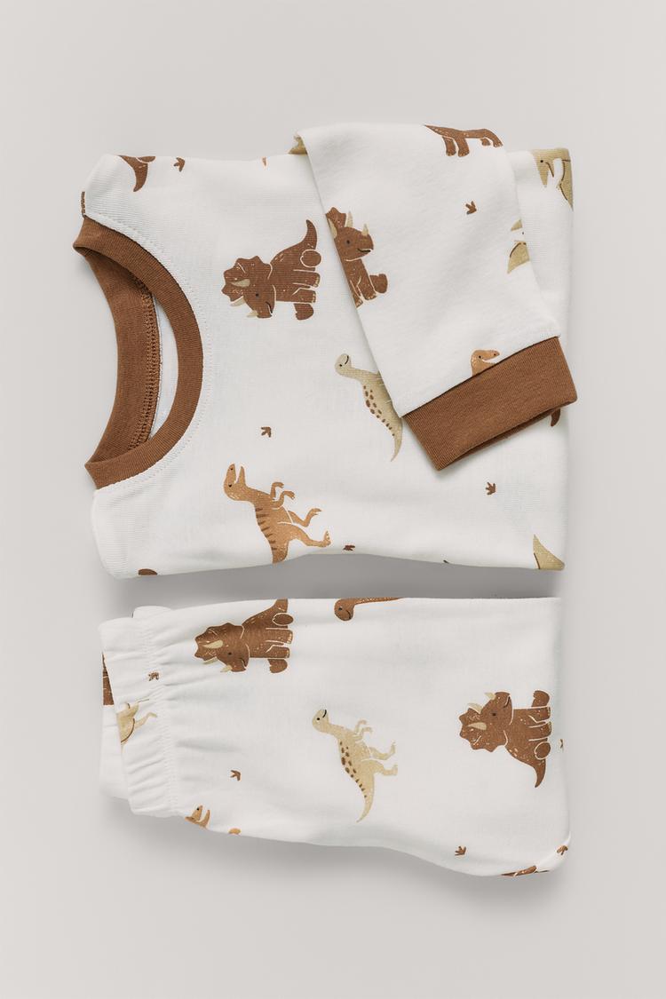 1 1/2-6 AÑOS/ PIJAMA ESTAMPADO DINOSAURIOS