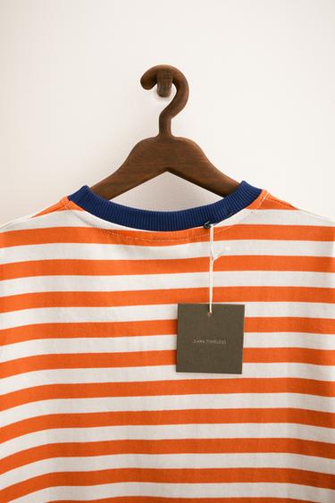 ZARA TIMELESS - STRIPED T-SHIRT WITH TRIM - Orange by Zara - Image 2