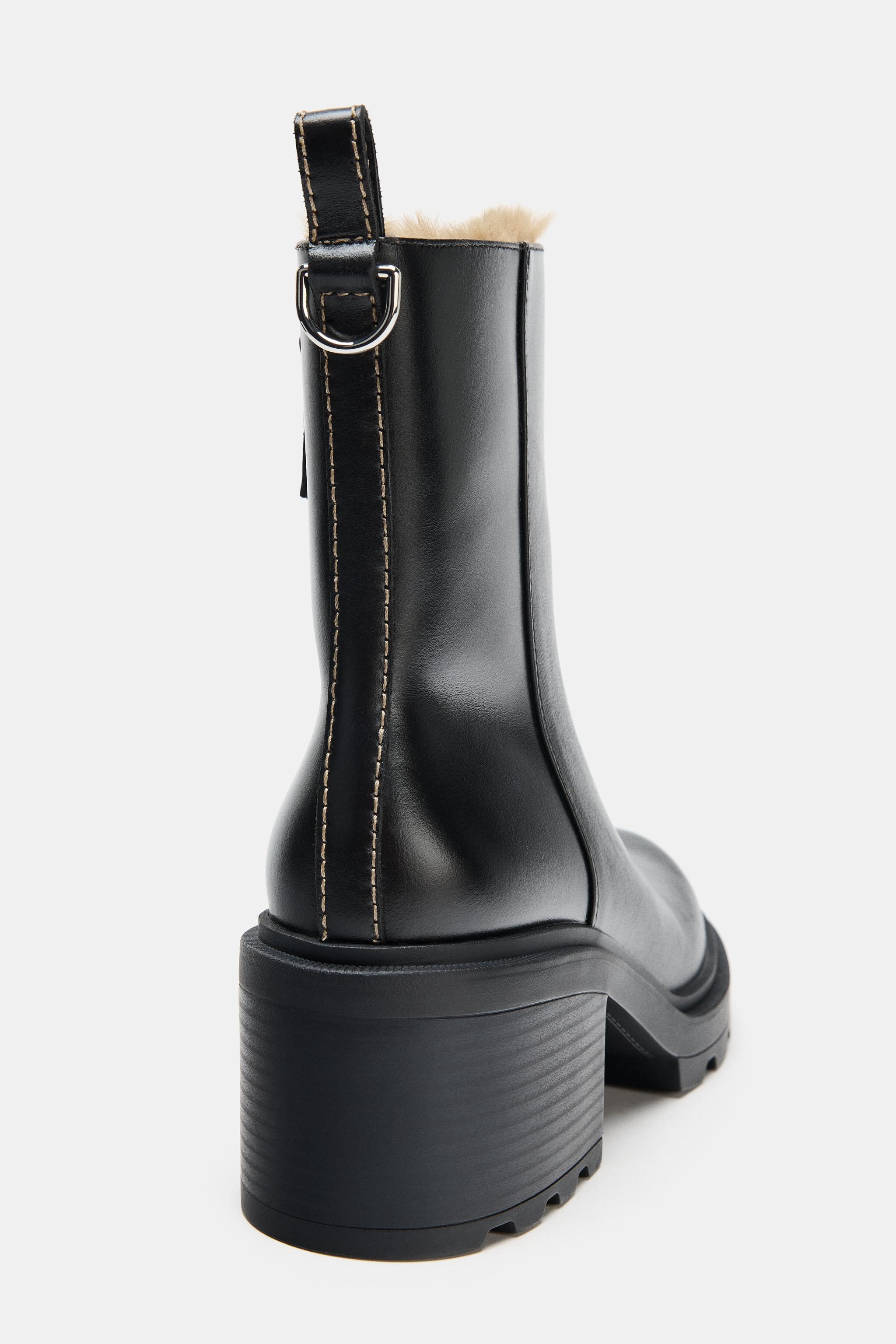 BOTTINES EN CUIR WATER REPELLENT