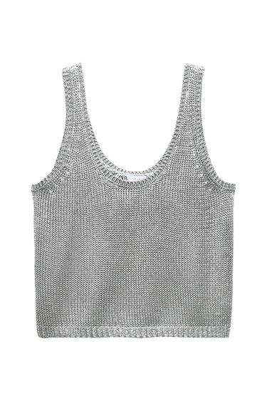 SIMPLE METALLIC KNIT TOP