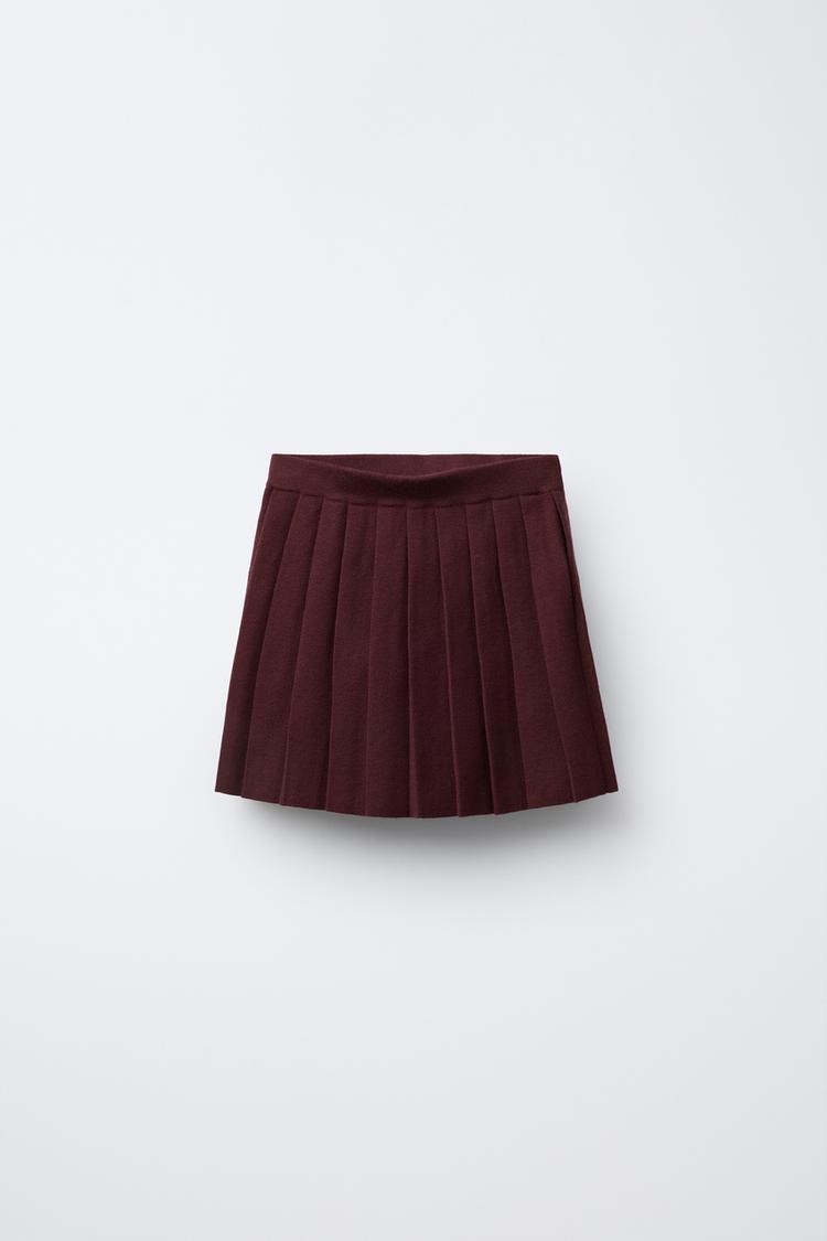 PLEATED KNIT SKIRT