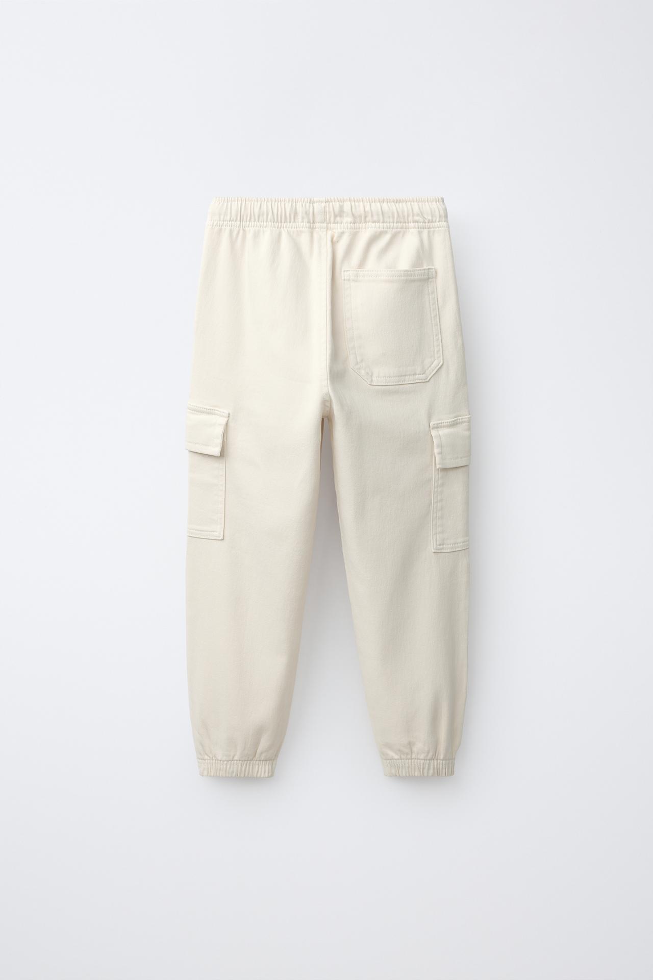 CARGO JOGGER PANTS — Mid-ecru