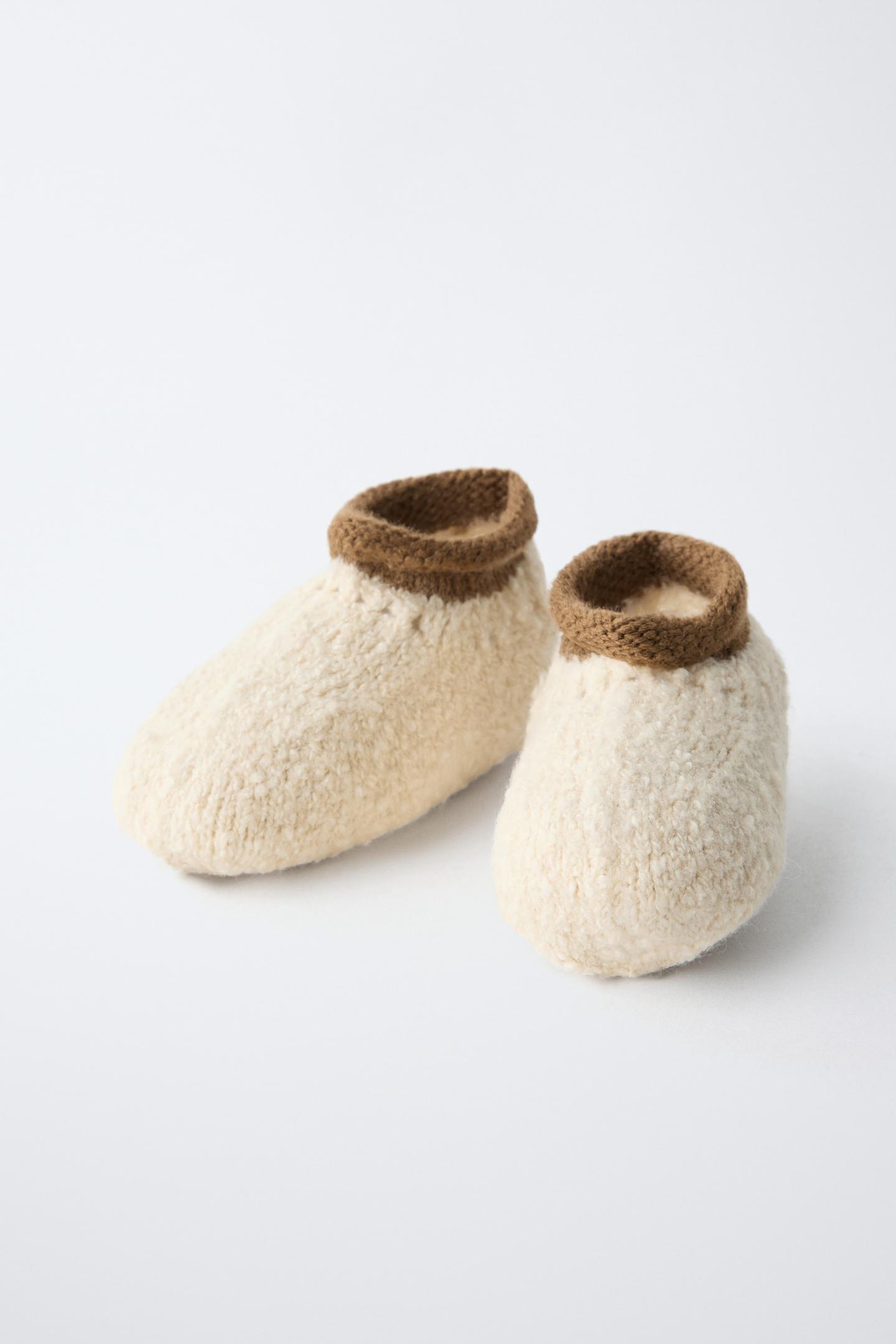 Детские ботинки Zara Contrast BouclÉ Booties, цвет: Разноцветный — фото 4