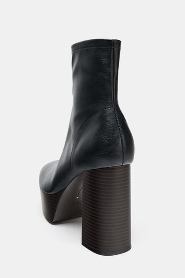 BOTTINES À TALONS ET PLATEFORMES - Noir de Zara - Image 5