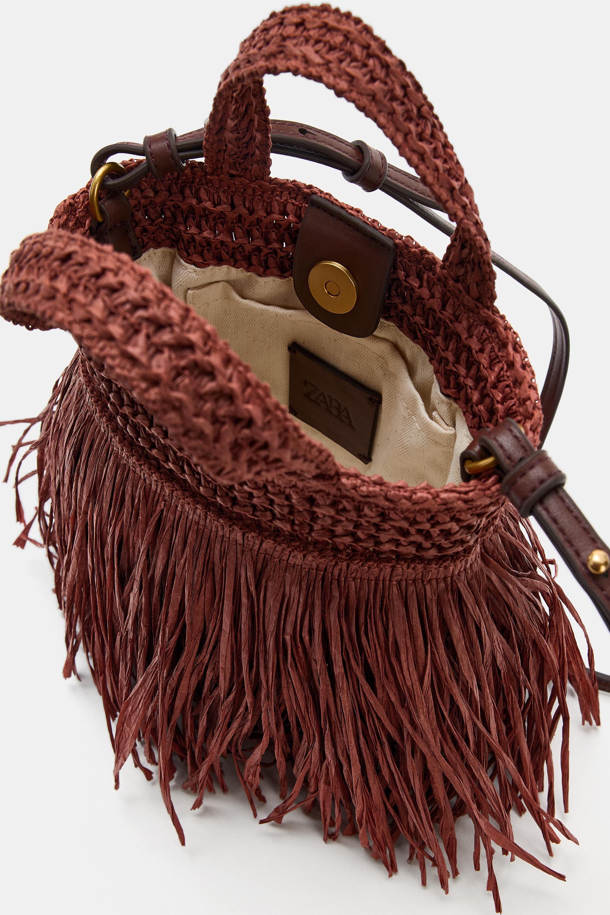 Женские сумки Zara FRINGED MINI HANDBAG — фото 5