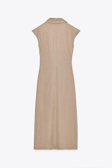 ROBE MIDI COL POLO - Beige de Zara - Image 6