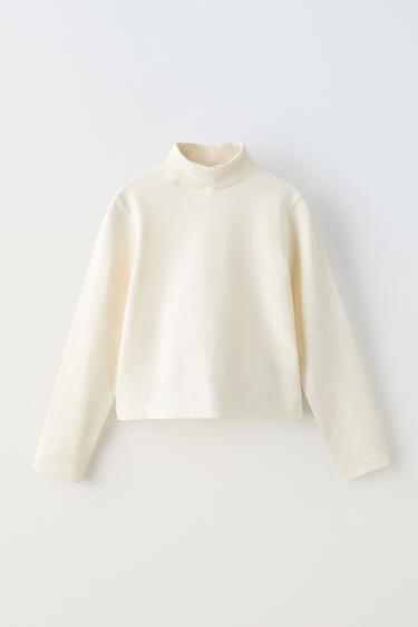 CAMISETA CUELLO VUELTO - Crudo de Zara - Imagen 0
