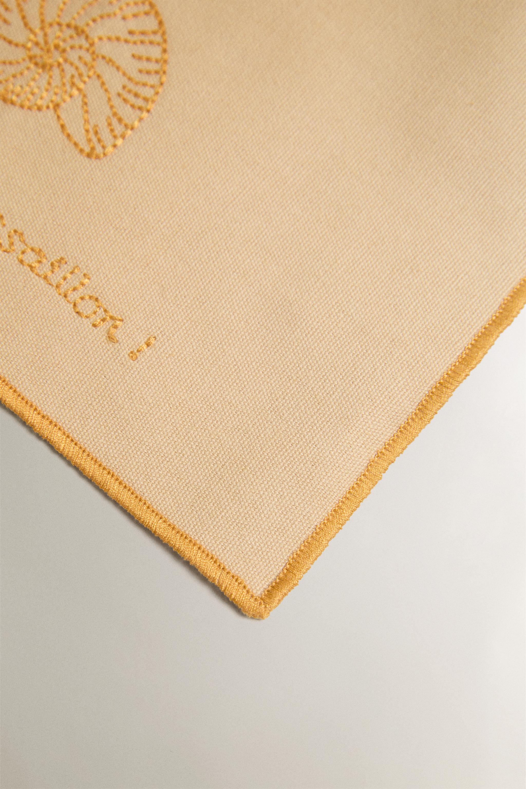MARINE EMBROIDERED COCKTAIL NAPKINS (SET OF 4)