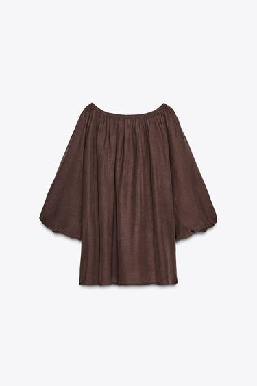 TOP DÉCOUPÉ AUX ÉPAULES ZW COLLECTION - Marron de Zara - Image 6