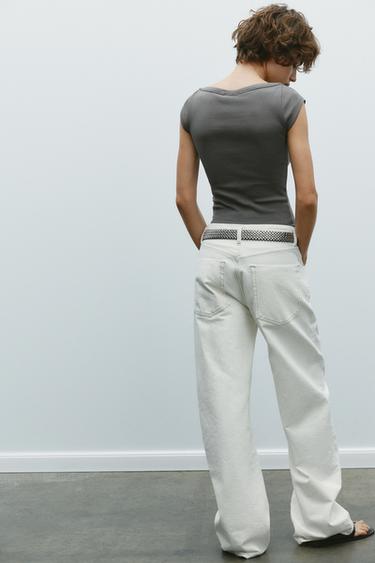 TRF CURVE HIGH-WAIST JEANS - Oyster-white by Zara - Image 1
