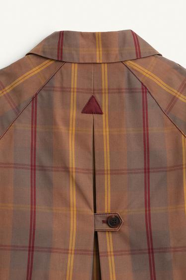 LIMITED EDITION CHECK WAXED COAT - Printed by Zara - Image 8