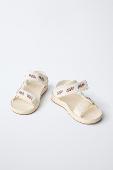 EMBROIDERED TECHNICAL SANDALS - Ecru White by Zara - Image 2