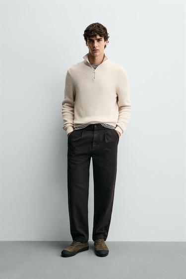 PURL KNIT QUARTER-ZIP JUMPER - Ecru by Zara - Image 0
