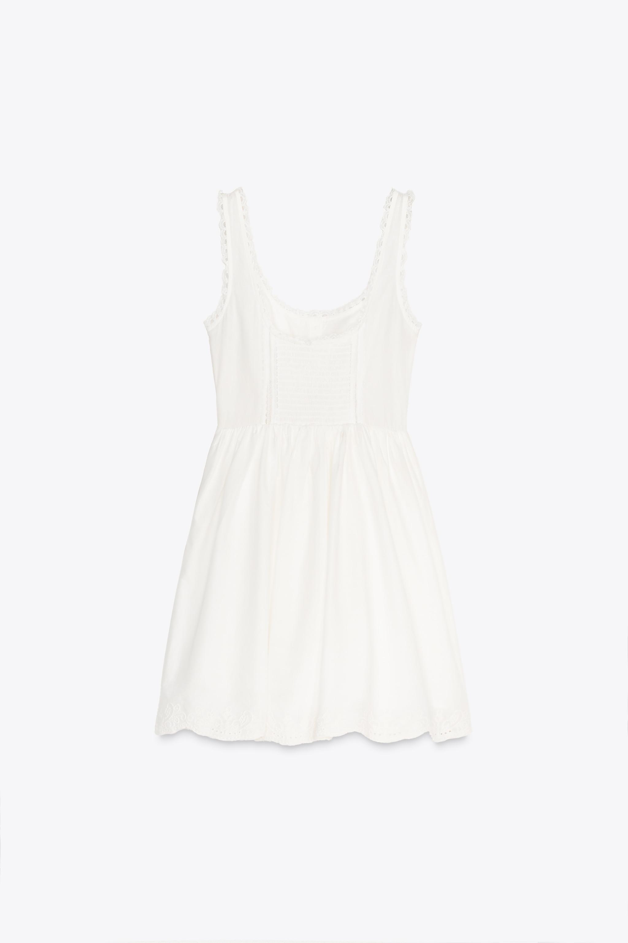 【ZARA】アイレットレース ミニワンピース 2812/874/251 アイレットレース ミニワンピース - オフホワイト | ZARA Japan