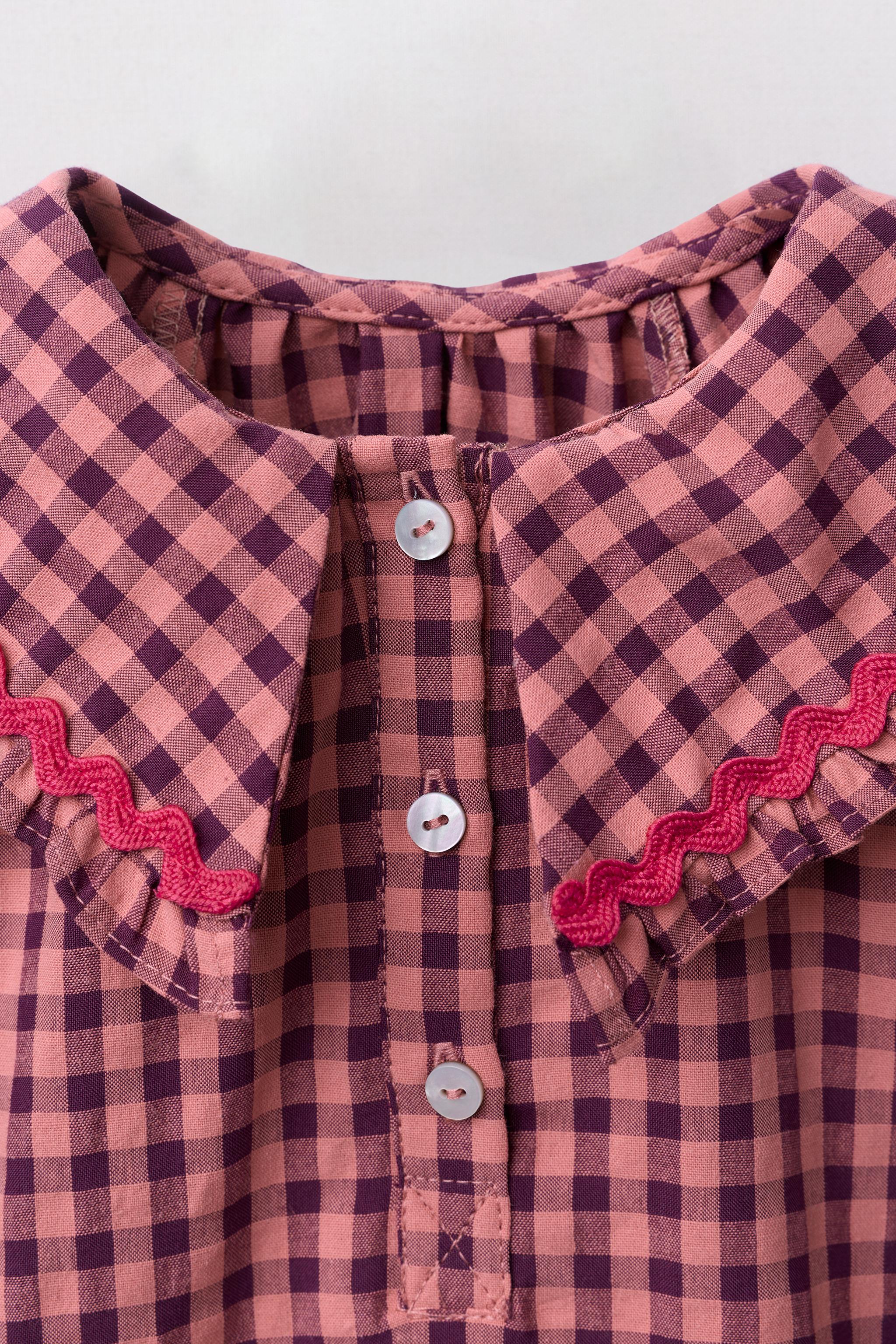 RUFFLE GINGHAM DRESS