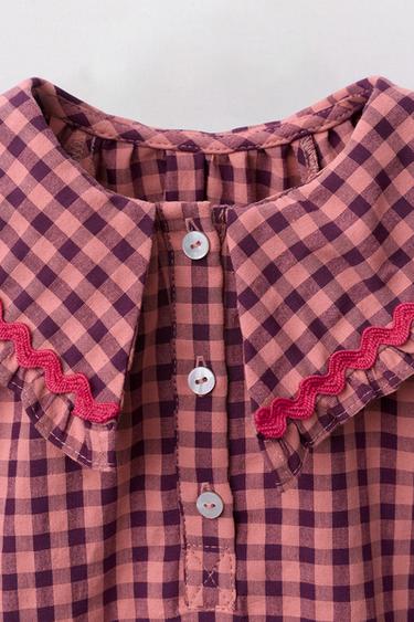 GINGHAM DRESS WITH RICK RACK TRIM - Salmon by Zara - Image 2