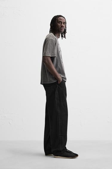 WASHED PATCH T-SHIRT - Dark anthracite by Zara - Image 3