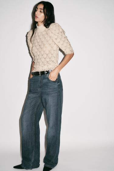 PULL ROMANTIQUE EN MAILLE CÔTELÉE - Écru de Zara - Image 2