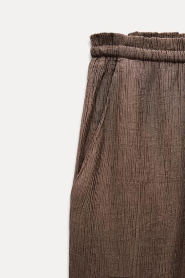 TEXTURED TROUSERS - Chocolate brown by Zara - Image 4