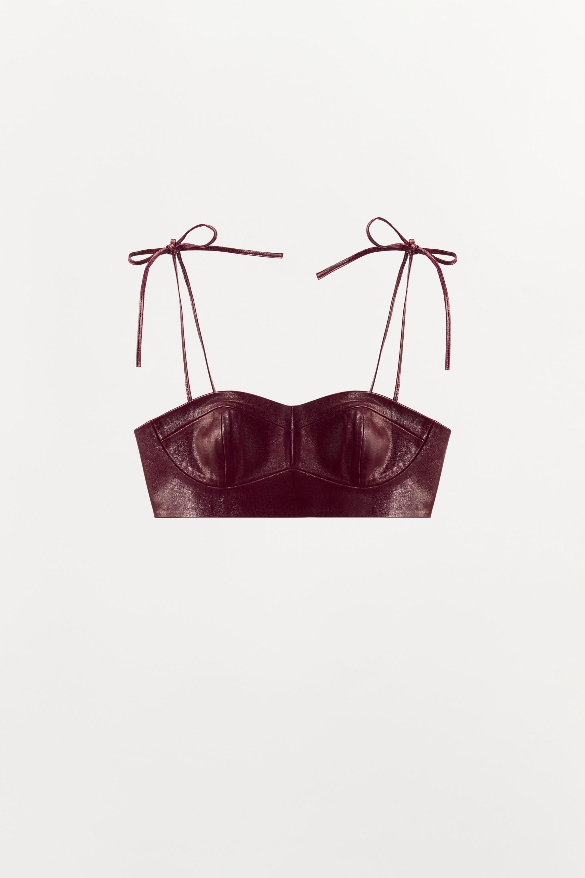 100% LEATHER MINI TOP