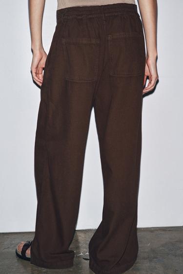 ZW COLLECTION JOGGER TROUSERS - Brown by Zara - Image 5