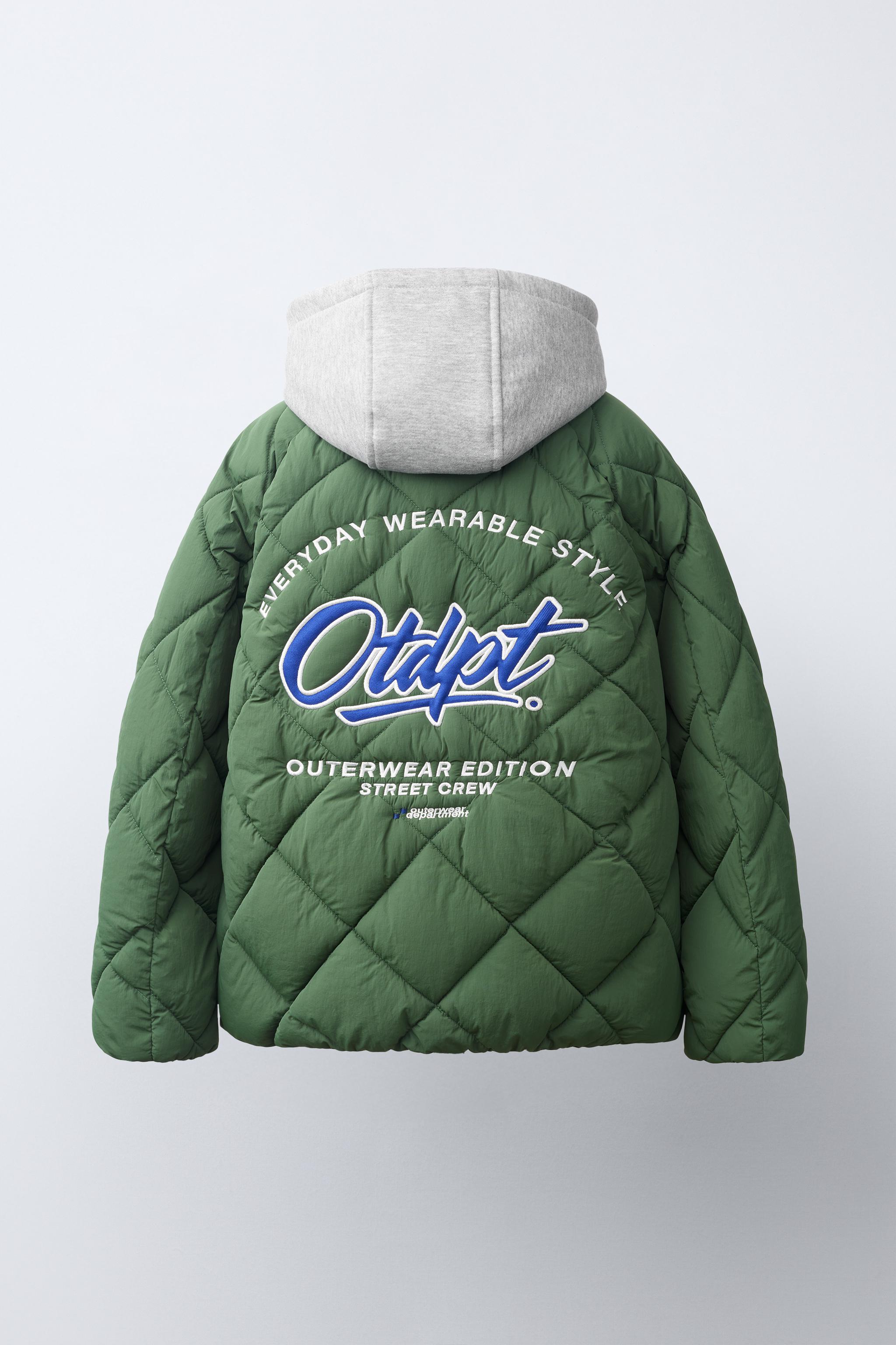 EMBROIDERED PUFFER JACKET WITH DETACHABLE HOODIE