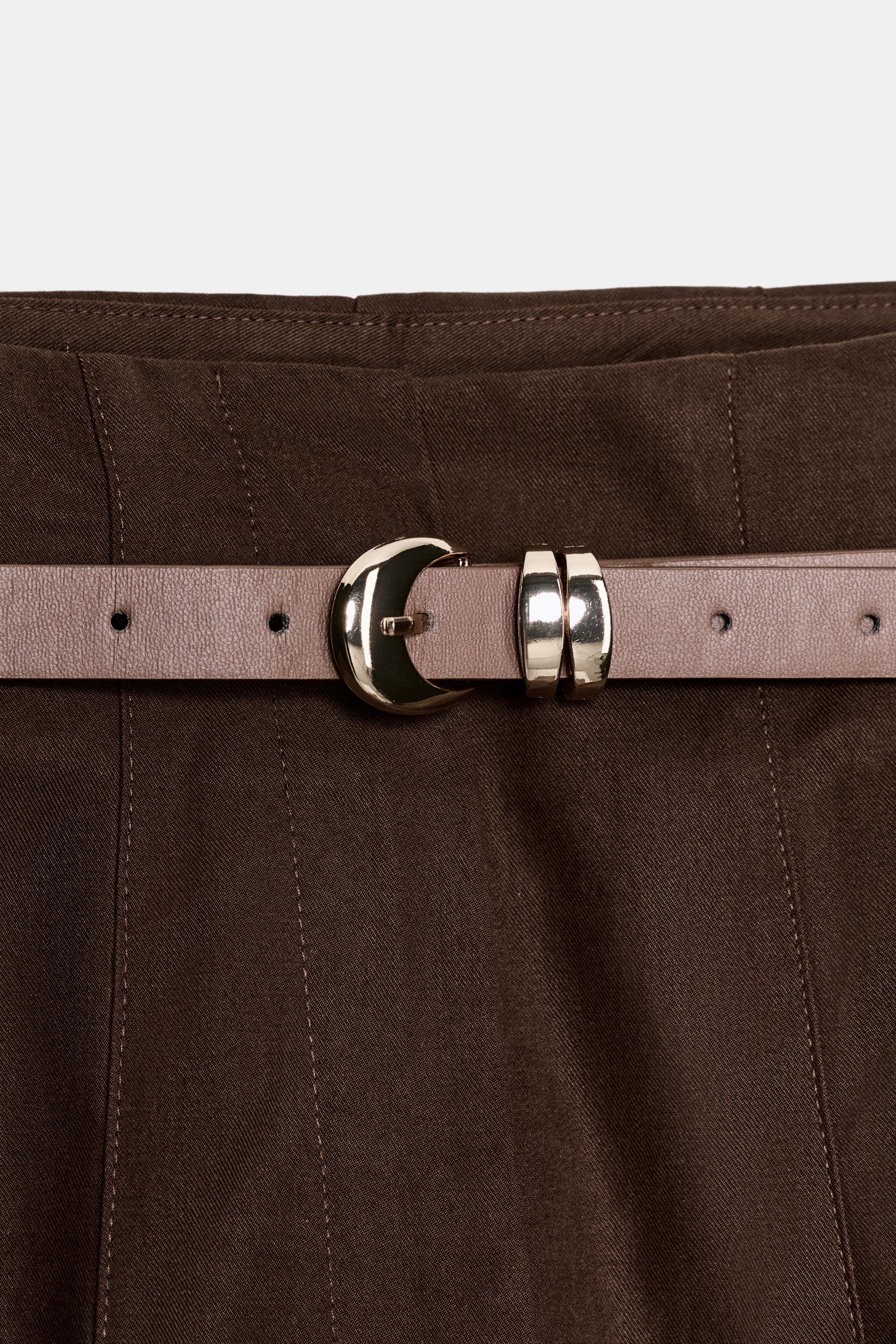 HIGH-WAISTED BELTED PANTS
