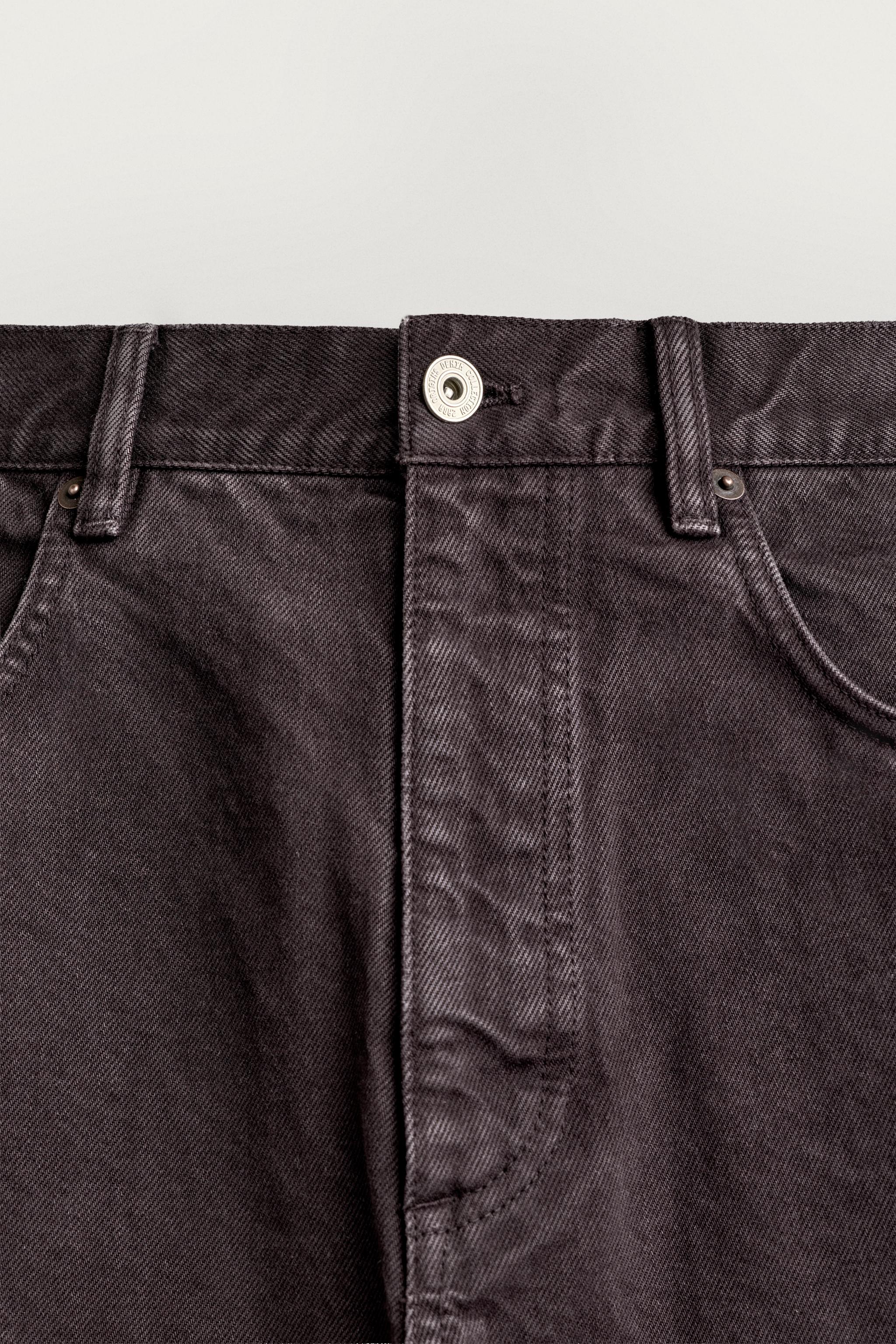 WASHED STRAIGHT-FIT PANTS