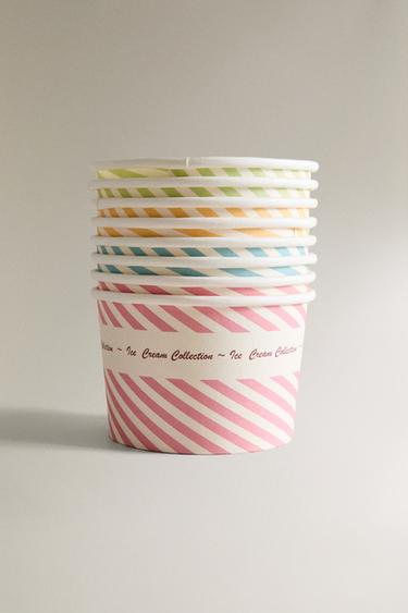 LOT POTS À GLACE RAYURES (LOT DE 8) - Vert / Bleu de Zara - Image 3