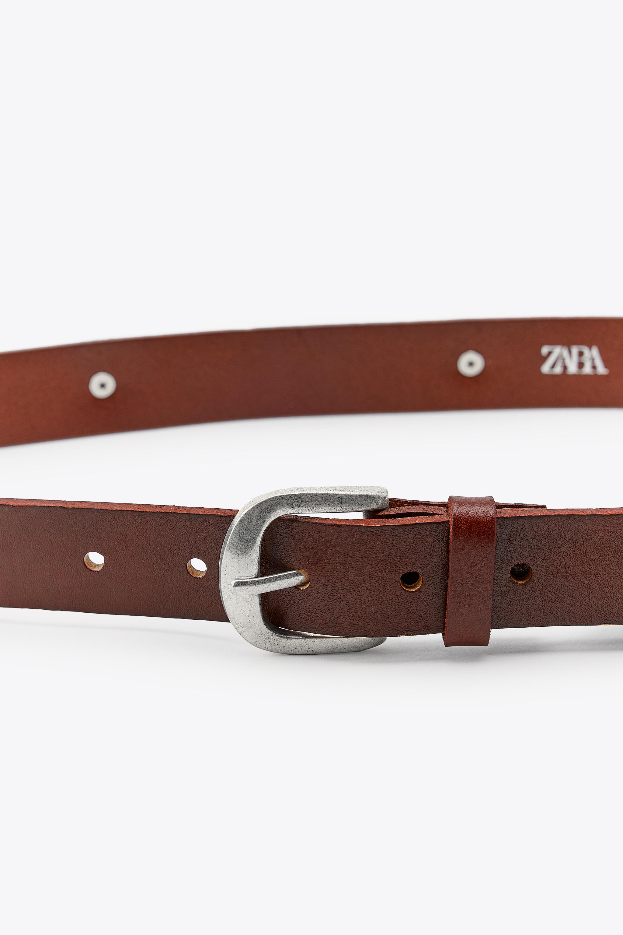 ZARA【NEW】LEATHER HEART STUD BELT LEATHER HEART STUD BELT - Brown | ZARA United States